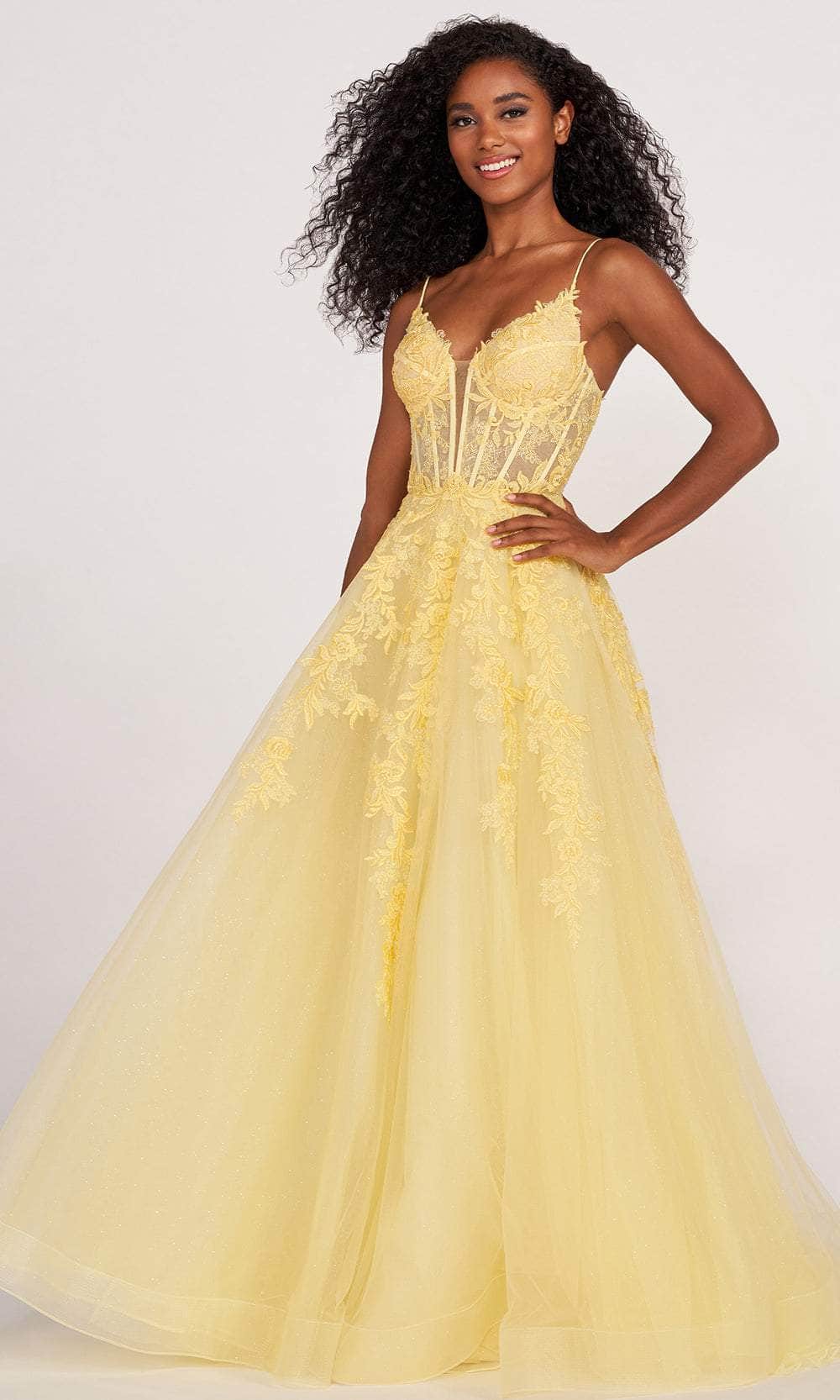 Chrissy Corset Top Glitter Fabric Ballgown Prom Dress 740252ER-Black L –  PromDiva