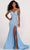 Ellie Wilde EW34039 - Jeweled Cutout Back Prom Dress Prom Dresses 00 / Lt Blue/Silver