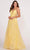 Ellie Wilde EW34048 - Embroidered V-Neck Prom Gown Prom Dresses 00 / Yellow