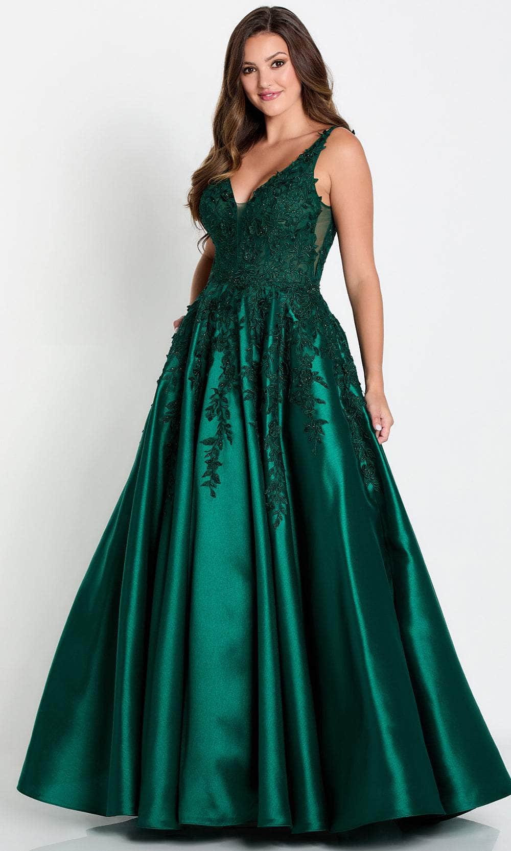 Ellie Wilde EW34050 - Applique Satin A-Line Prom Dress Couture Candy Ellie Wilde EW34050 - Applique Satin A-Line Prom Dress Couture Candy