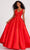 Ellie Wilde EW34050 - Applique Satin A-Line Prom Dress Prom Dresses 00 / Red
