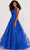 Ellie Wilde EW34051 - Embroidered Lace A-Line Prom Dress Prom Dresses 00 / Royal Blue
