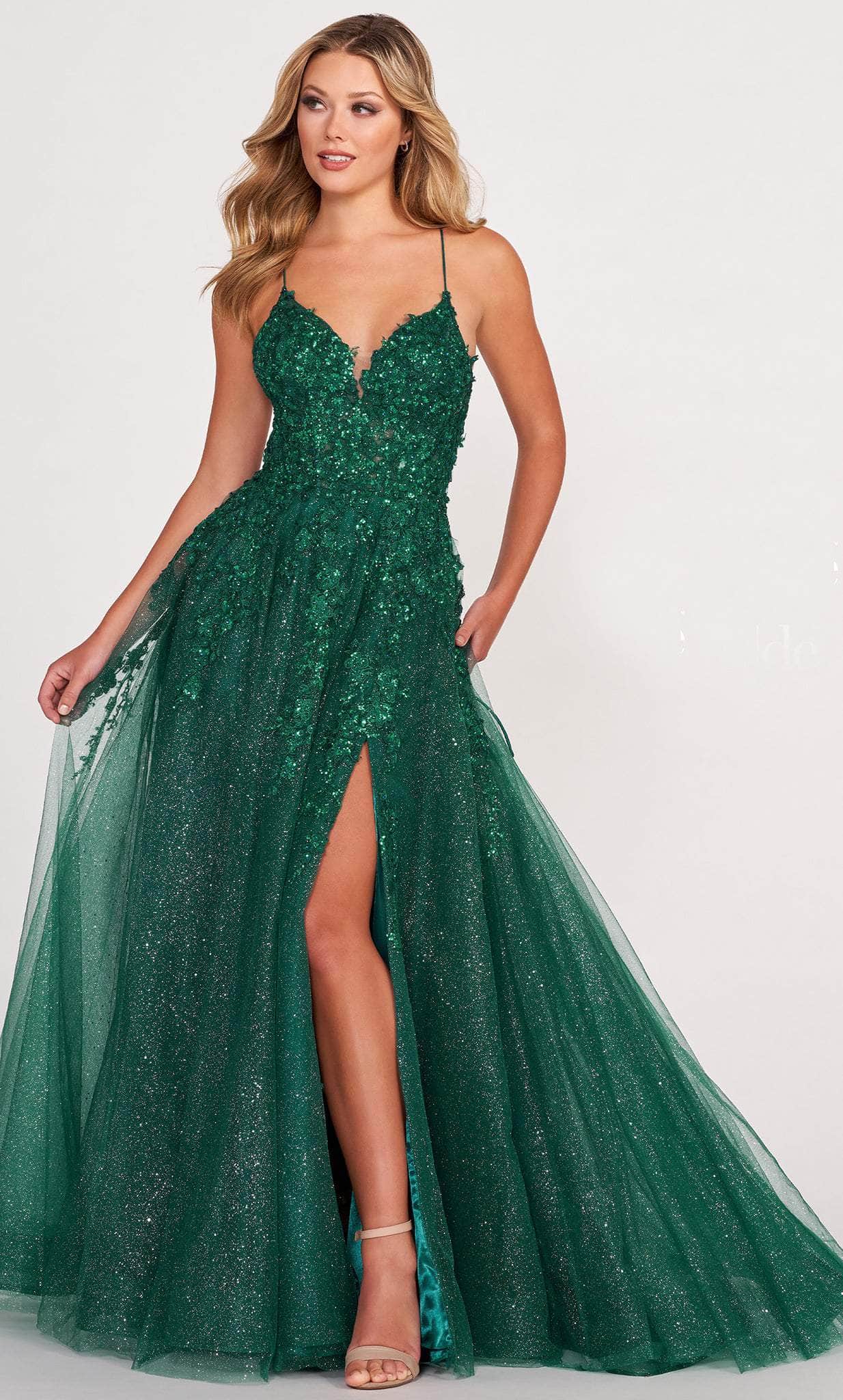 Ellie Wilde EW34053 - Sequined Glitter Tulle A-line Prom Gown – Couture ...