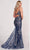 Ellie Wilde EW34056 - Glittered V-Neck Mermaid Prom Gown Prom Dresses
