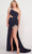 Ellie Wilde EW34060 - Crystal Beaded Cutout Evening Dress Evening Dresses 00 / Navy