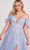 Ellie Wilde EW34066 - Crystal Feather Trim A line Prom Dress Prom Dresses