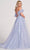 Ellie Wilde EW34066 - Crystal Feather Trim A line Prom Dress Prom Dresses