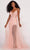 Ellie Wilde EW34072 - Embroidered V neck A line Prom Dress Evening Dresses 00 / Blush