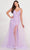 Ellie Wilde EW34072 - Embroidered V neck A line Prom Dress Evening Dresses 00 / Lilac
