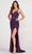 Ellie Wilde EW34077 - Sleeveless High slit Prom Dress Prom Dresses 00 / Purple