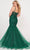 Ellie Wilde EW34085 - Plunging Neck Floral Evening Gown Evening Dresses 00 / Emerald