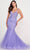 Ellie Wilde EW34085 - Plunging Neck Floral Evening Gown Evening Dresses 00 / Lavender