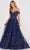 Ellie Wilde EW34113 - Sweetheart Beaded Floral Ballgown Evening Dresses 00 / Navy