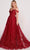 Ellie Wilde EW34113 - Sweetheart Beaded Floral Ballgown Evening Dresses 00 / Ruby