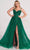 Ellie Wilde EW34116 - Embroidered Sleeveless A line Prom Dress Prom Dresses 00 / Emerald
