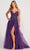 Ellie Wilde EW34116 - Embroidered Sleeveless A line Prom Dress Prom Dresses 00 / Purple