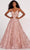 Ellie Wilde EW34119 - V Neck Sequined and Embroidered Dress Prom Dresses 00 / English Rose