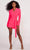 Ellie Wilde EW34206 - Crepe V-Neck Formal Suit Formal Dress XS / Hot Pink