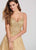 Ellie Wilde - Glitter Embroidered Deep V-Neck Dress EW119094 CCSALE 8 / Gold
