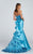 Ellie Wilde - Ruffle Back Long Mermaid Gown EW117060 - 1 pc Turquoise In Size 0 Available CCSALE 0 / Turquoise