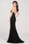 Ellie Wilde - Strappy Illusion Cutout Trimmed Evening Dress EW119143 - 1 pc Black In Size 2 Available CCSALE 2 / Black