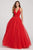 Ellie Wilde - V-Neck Racerback Glitter Tulle Ballgown EW119090 - 1 pc Hot Pink In Size 2 Available CCSALE 2 / Hot Pink