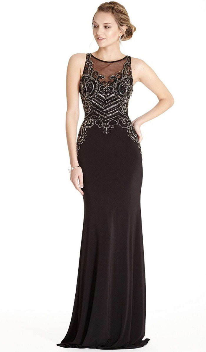 Embellished Halter Sheath Evening Dress Dress XXS / Black