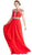 Embellished Ruched Illusion Jewel Prom Dress Dress XXS / Red