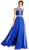 Embellished Ruched Illusion Jewel Prom Dress Dress XXS / Royal