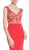 Embroidered Wide V-neck Sheath Evening Dress Dress