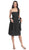 Eureka Fashion - 1801 Rosette Strap Empire Waist Cocktail Dress Bridesmaid Dresses XS / Black
