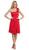 Eureka Fashion - 1801 Rosette Strap Empire Waist Cocktail Dress Bridesmaid Dresses XS / Red
