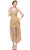 Eureka Fashion - 1921 Lace Mini Dress with High Low Chiffon Overskirt Special Occasion Dress XS / Gold