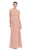 Eureka Fashion - 1924 Asymmetrical Neck Flowing Chiffon Gown Special Occasion Dress XS / Dusty Pink