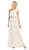 Eureka Fashion - 1924 Asymmetrical Neck Flowing Chiffon Gown Special Occasion Dress XS / Off White