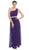 Eureka Fashion - 1924 Asymmetrical Neck Flowing Chiffon Gown Special Occasion Dress XS / Purple