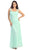 Eureka Fashion - 1927 Lace Cap Sleeve Draped Chiffon Gown Bridesmaid Dresses XS / Mint