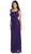 Eureka Fashion - 1927 Lace Cap Sleeve Draped Chiffon Gown Bridesmaid Dresses XS / Purple