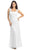 Eureka Fashion - 1927 Lace Cap Sleeve Draped Chiffon Gown Bridesmaid Dresses XS / White