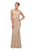 Eureka Fashion - 2003 Lace V-neck Trumpet Dress Evening Dresses XS / Gold