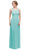 Eureka Fashion - 2027 Pearl Embroidered Neckline Chiffon A-Line Gown Bridesmaid Dresses XS / Mint