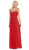 Eureka Fashion - 2027 Pearl Embroidered Neckline Chiffon A-Line Gown Bridesmaid Dresses XS / Red