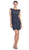 Eureka Fashion - 2052 Cap Sleeve Sequined Lace Short Dress Special Occasion Dress XS / Navy/Gold