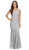 Eureka Fashion - 2072 Sleeveless Lace Sequins Mermaid Gown Special Occasion Dress XS / Silver