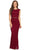 Eureka Fashion - 2085 Cap Sleeve Floral Lace Illusion Midriff Gown Special Occasion Dress XS / Burgundy