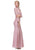 Eureka Fashion - 2095 Lace High Neck Trumpet Dress Evening Dresses XS / Dusty Pink