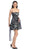 Eureka Fashion - 2261 Rosette Accented Strapless Bubble Dress Special Occasion Dress XS / Charcoal