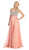 Eureka Fashion - 2727 Sleeveless Bejeweled V-neck Chiffon Dress Special Occasion Dress XS / Coral