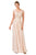 Eureka Fashion - 3611 Lace Illusion Neck Chiffon A-line Gown Bridesmaid Dresses XS / Champagne