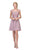 Eureka Fashion - 3633 Lace Appliqued Cap Sleeve Chiffon Dress Special Occasion Dress XS / Mocha